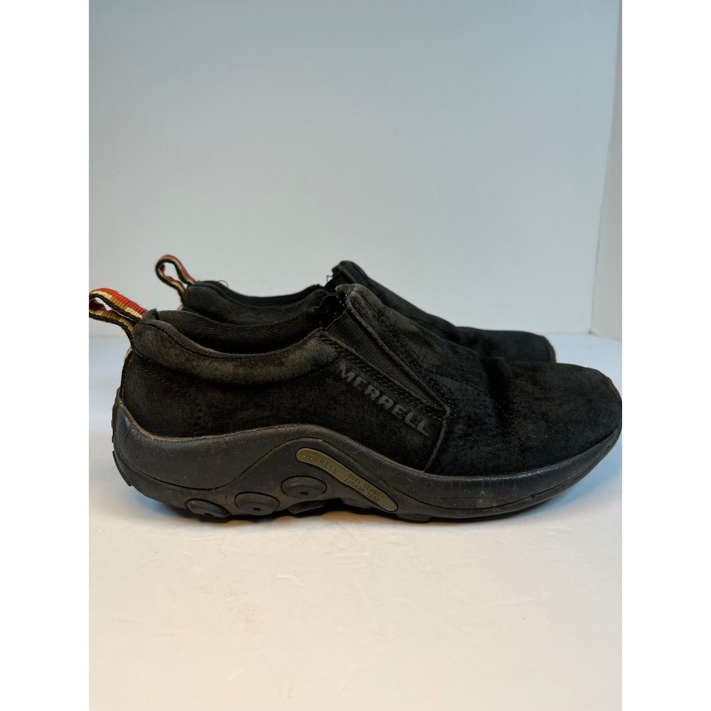 Merrell Jungle Moc Midnight Black Suede Slip On Comfort Shoes Womens 7.5 Trail‎